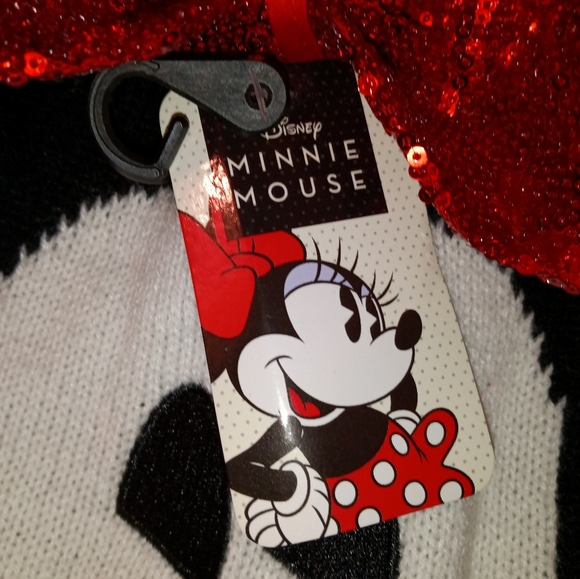 🆕 Disney| Minnie Mouse Girls Winter Hat Toboggan - Black & Red - One Size - Picture 7 of 8